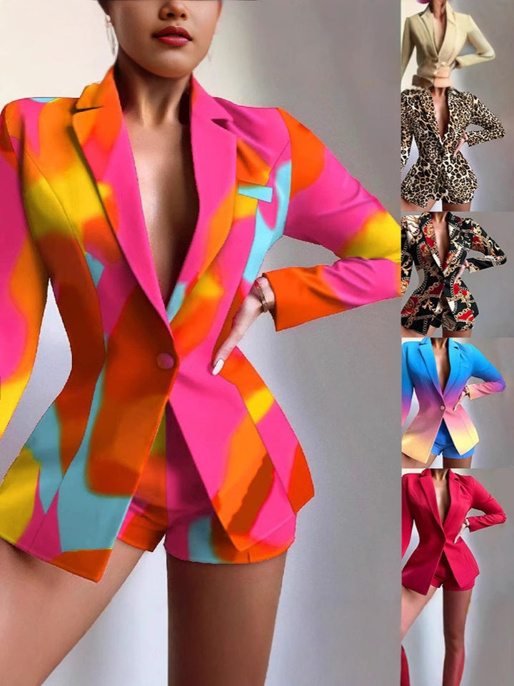 Women's jacket dynamic set with shorts and modern color play Lune London