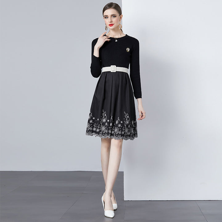 Ladies Elegant Floral Fitted and Flared Chic Dress and Style