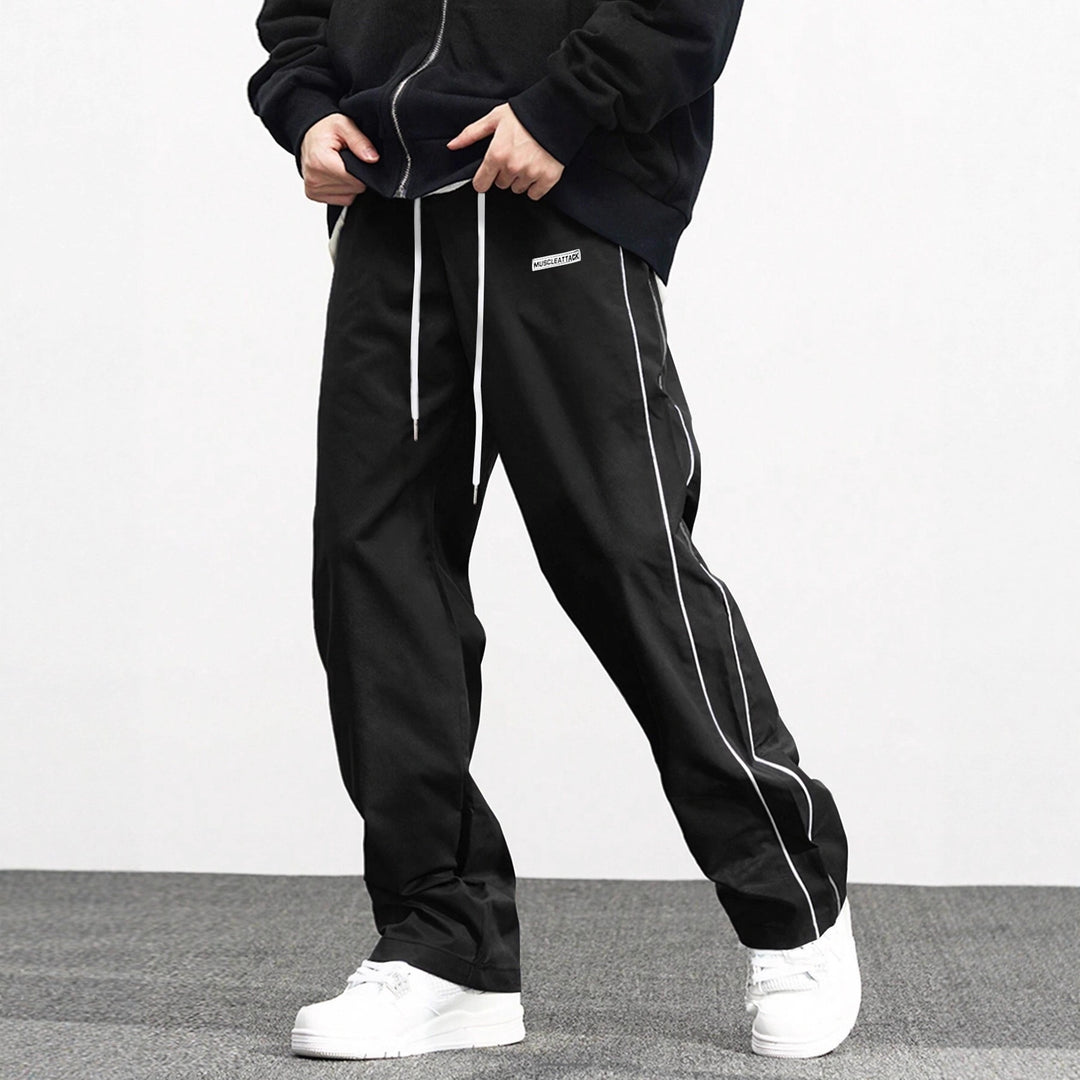 Casual men's jogger pants with elastic waist and contrasting side stripes Lune London