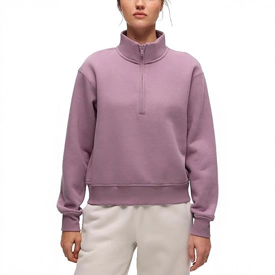 Pull en fleece sportif pour femmes avec col montant Chic & Stil