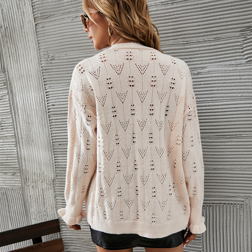 Cardigan pour femmes avec design en dentelle et fermeture à boutons Chic & Stil