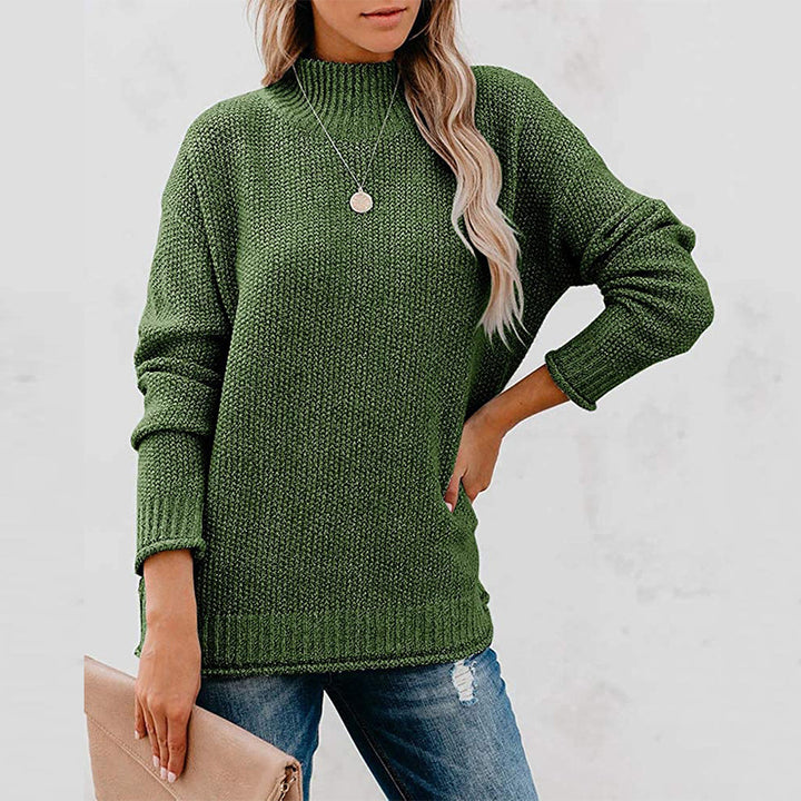 Thick knit women's sweater with a high collar and a relaxed fit Lune London