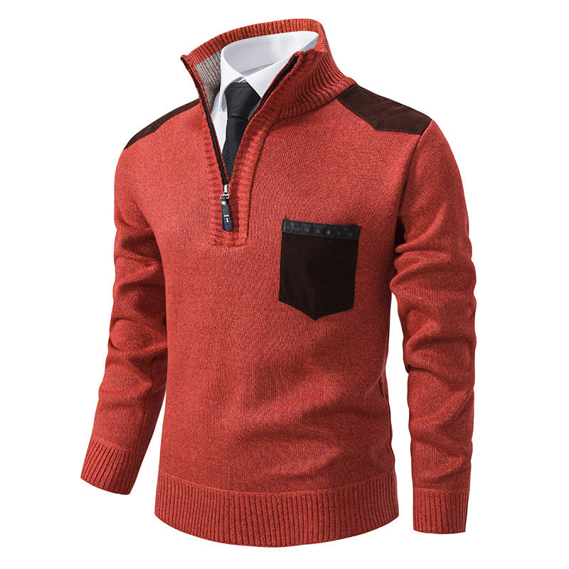 Casual sweater for men with half-zip closure and modern collar Lune London