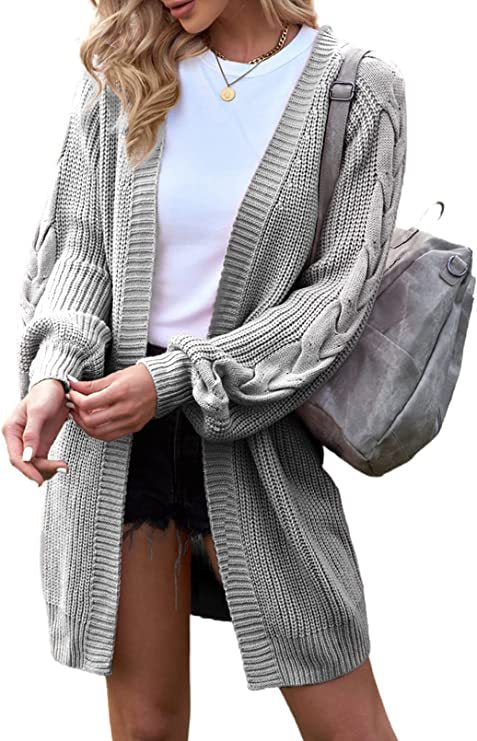 Women's knitted cardigan with an elegant cable pattern and a relaxed fit Lune London
