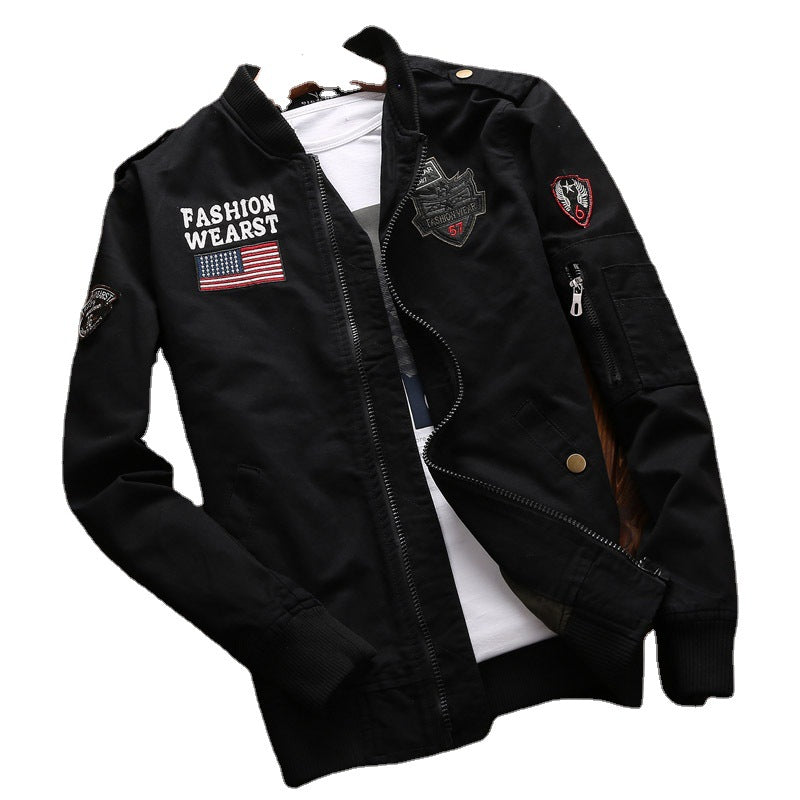 Trendy men's bomber jacket with unique embroideries Lune London