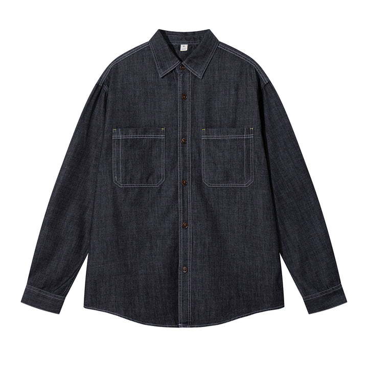 Casual chambray shirt for men with two chest pockets and button details Lune London