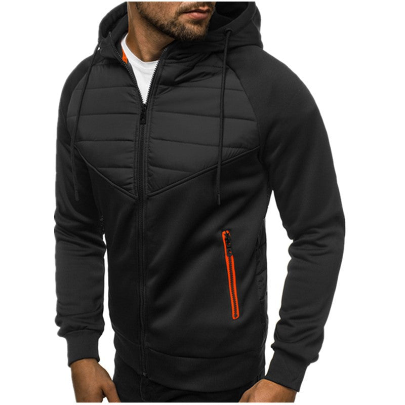 Sporty hoodie jacket for men with modern design elements and functional zippered pockets Lune London