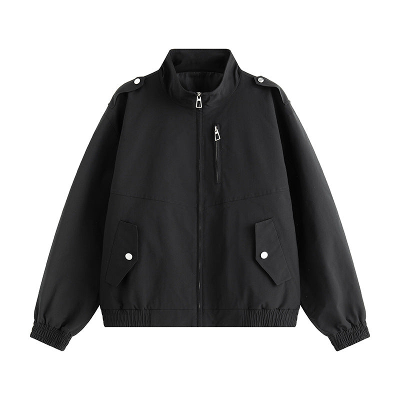 Practical leisure jacket for men with stand-up collar and side bellows pockets Lune London