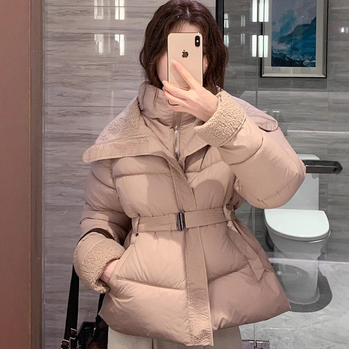 Ladies Stylish and Warm Down Jacket with High Collar and Practical Pockets Lune London
