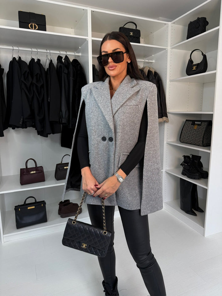 Double Button Cape Blazer for Women Lune London