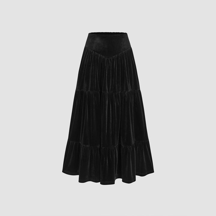 Elegant set for women consisting of a ruffle shirt and a flowy maxi skirt Chic & Stil