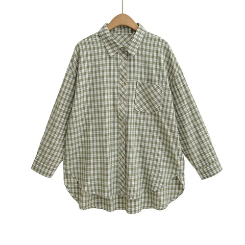 Plaid shirt for women with trendy cut and chest pocket Lune London
