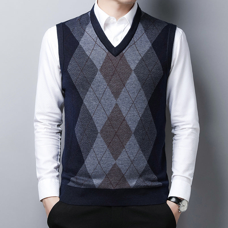 Elegant argyle knit vest for men Chic und Stil