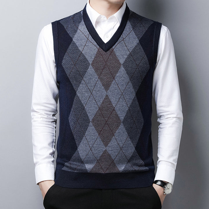 Elegant argyle knit vest for men Chic und Stil