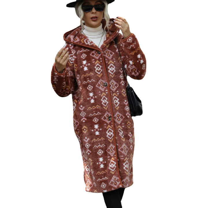 Long coat for women with Aztec pattern Lune London