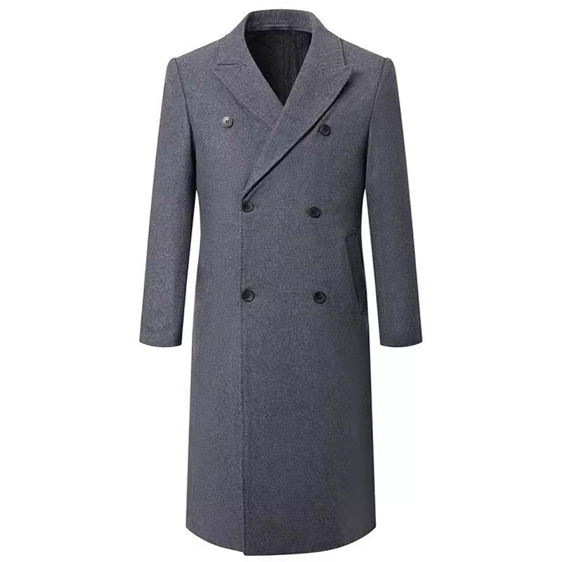 Men's Elegant Double-Breasted Coat with Traditional Collar Lune London
