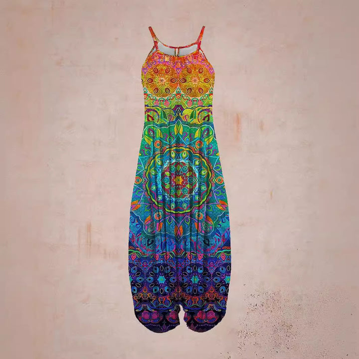 Women's jumpsuit with chic astrological print and style