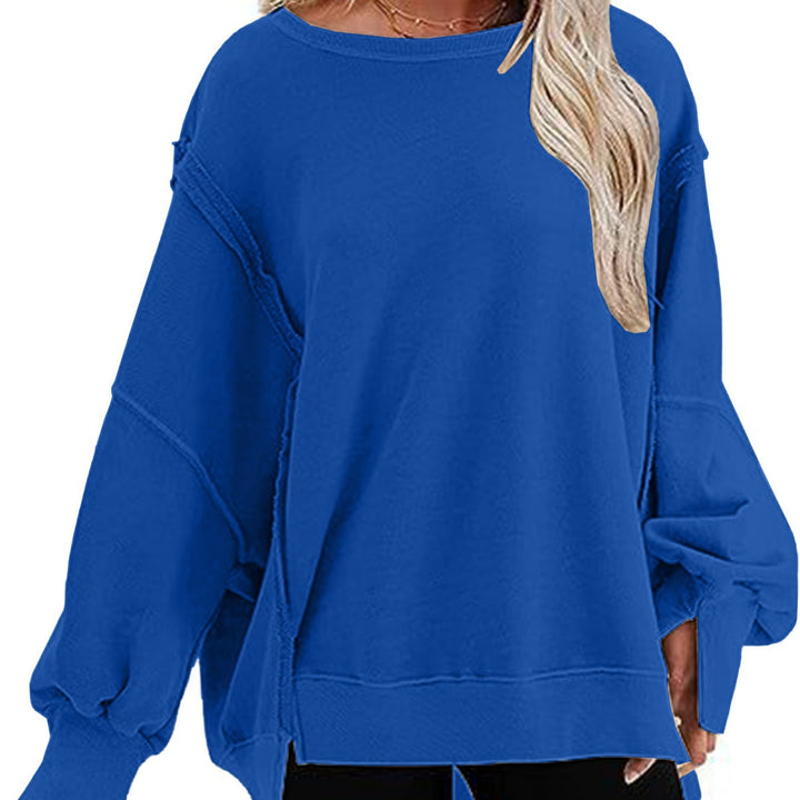 Ladies casual sweatshirt with puff sleeves and side slits Lune London