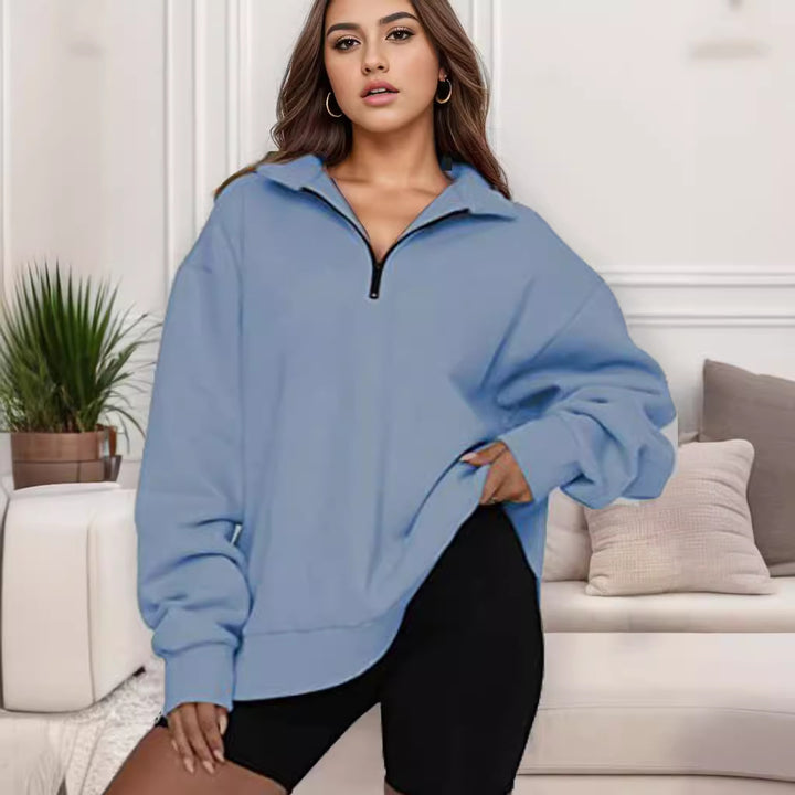 Oversized sweatshirt for women with high collar Lune London