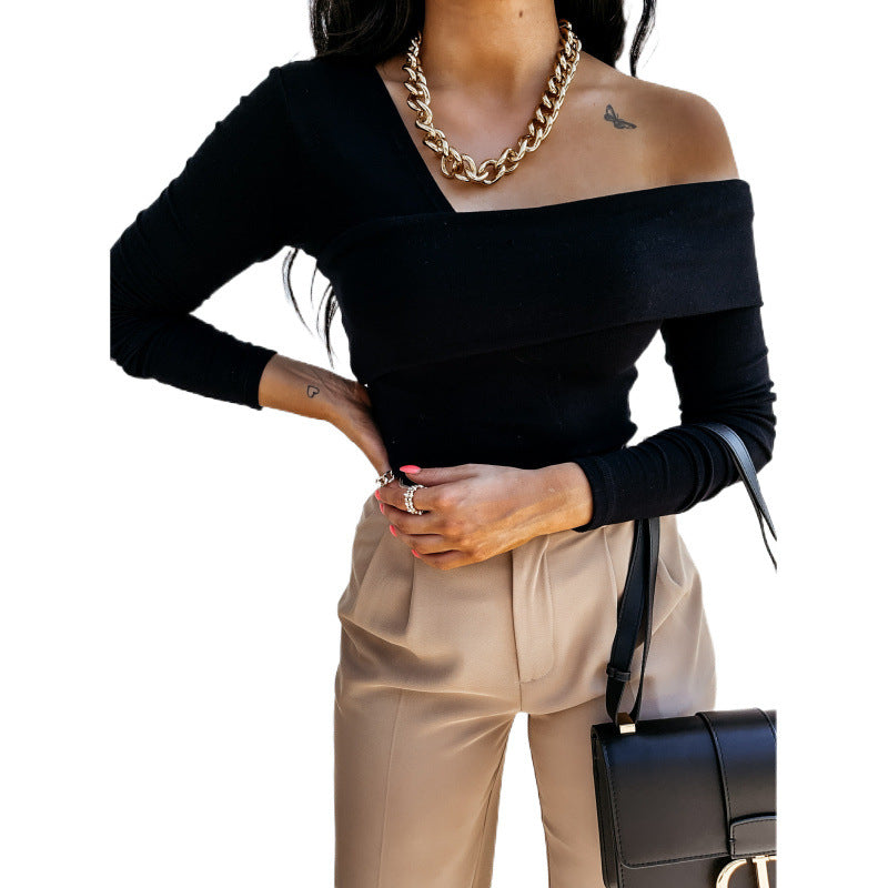 Asymmetrical one-shoulder t-shirt for women Lune London