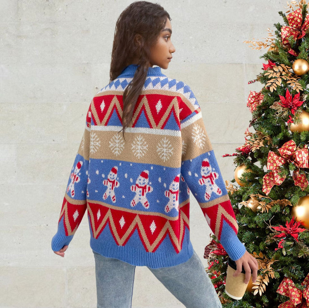 Women’s sweater with festive Christmas pattern and relaxed fit Lune London
