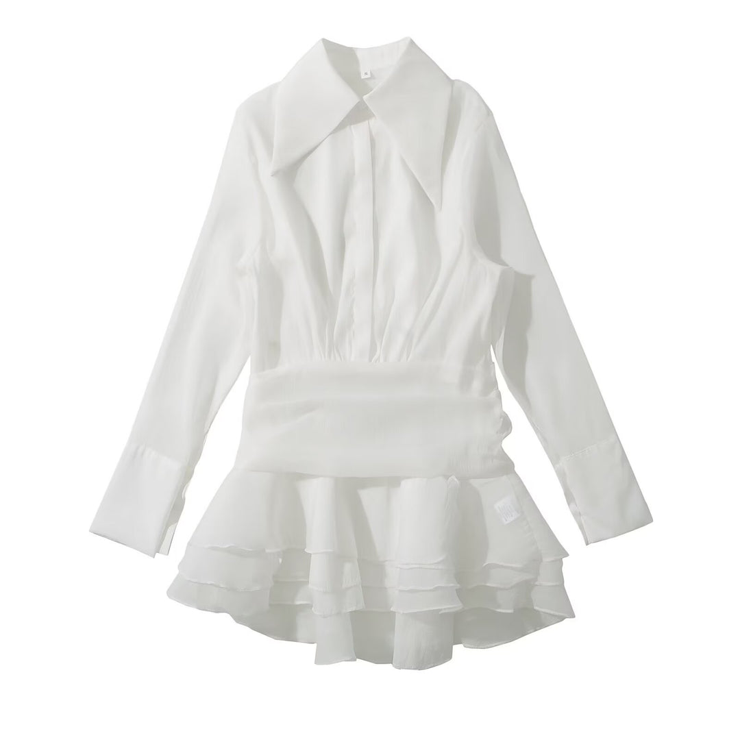 Blouse dresses for women with an elegant ruffle detail Lune London