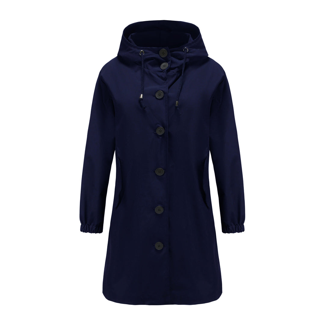 Fashionable transitional jacket for women with adjustable hood and practical pockets Lune London