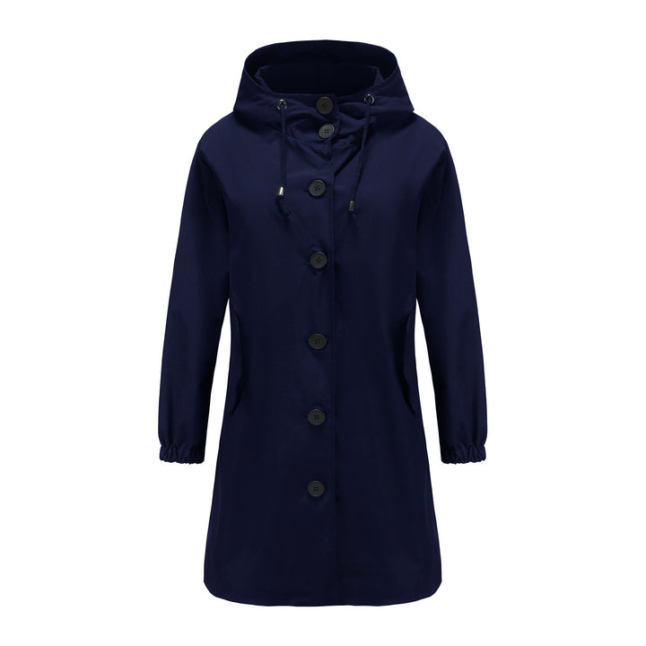 Fashionable transitional jacket for women with adjustable hood and practical pockets Lune London