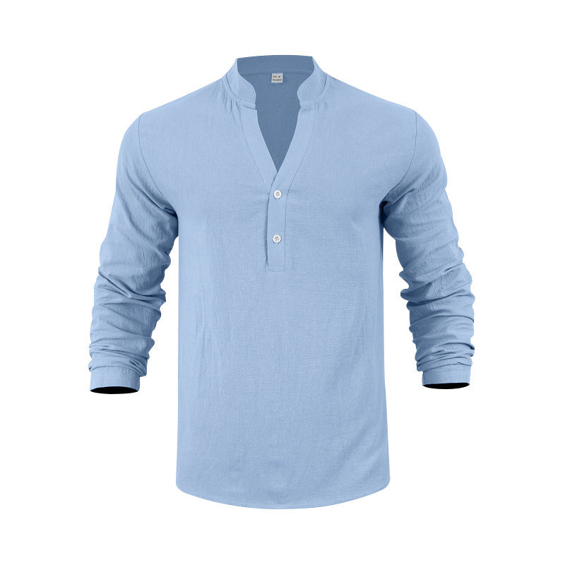 Trendy long sleeve Henley shirt for men with textured design Lune London