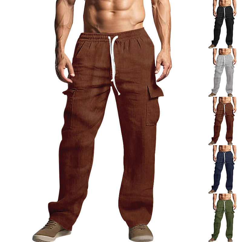 Men's comfortable cargo pants with adjustable waistband and side pockets Lune London