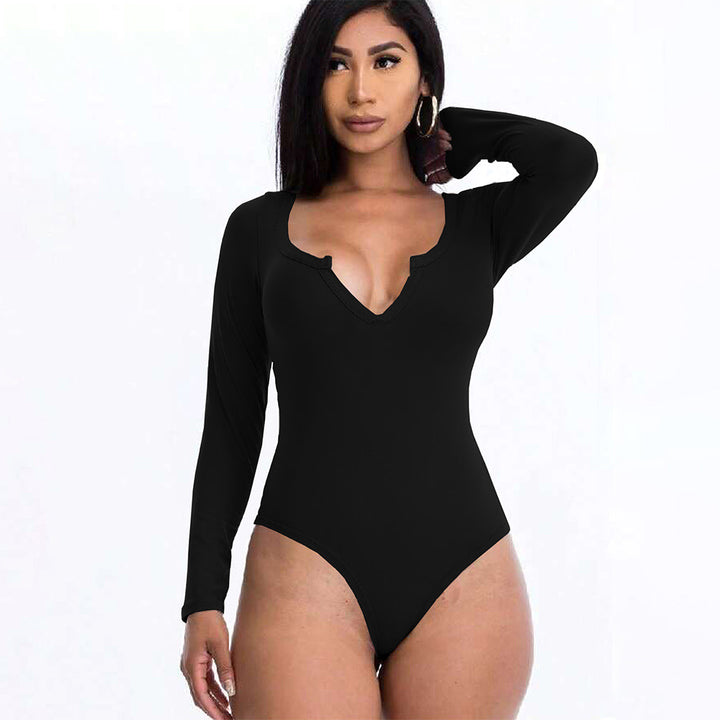 Body woman with deep V-neck and long sleeves Chic & Stil