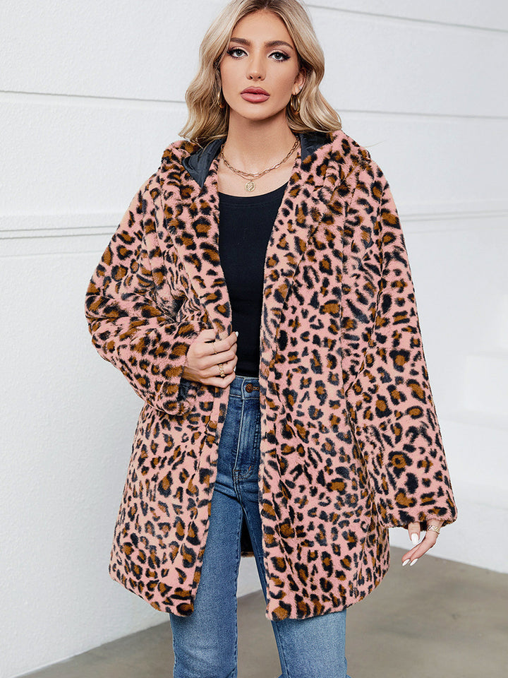 Ladies futuristic leopard fur jacket Lune London