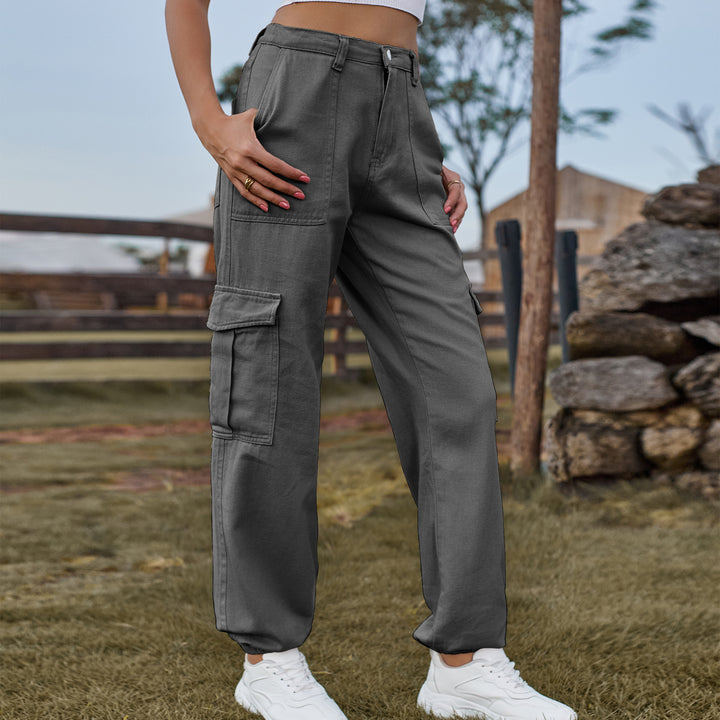 Women's cargo pants with side pockets and high waist Lune London