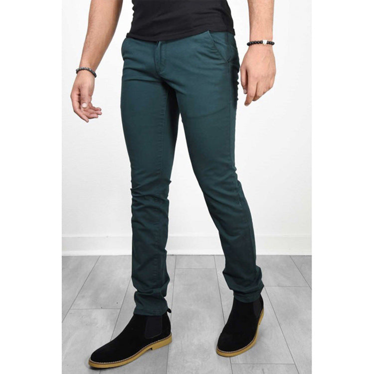 Elegant chino pants for men with a slim fit and elastic waistband Lune London