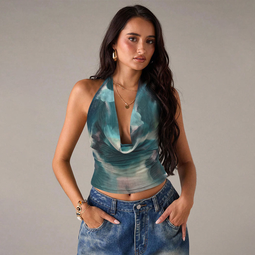 Elegant cowl top for women with plunging neckline Chic & Stil