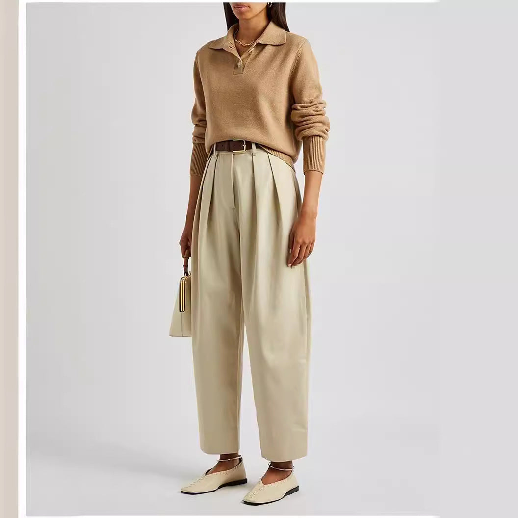 Pantalon taille haute élégant et large pour femme Chic & Stil
