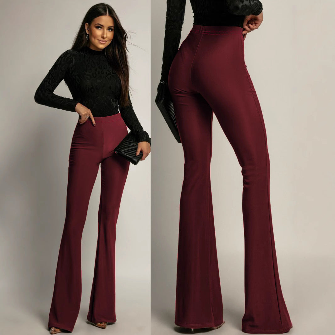 High-waisted flared pants for ladies Lune London