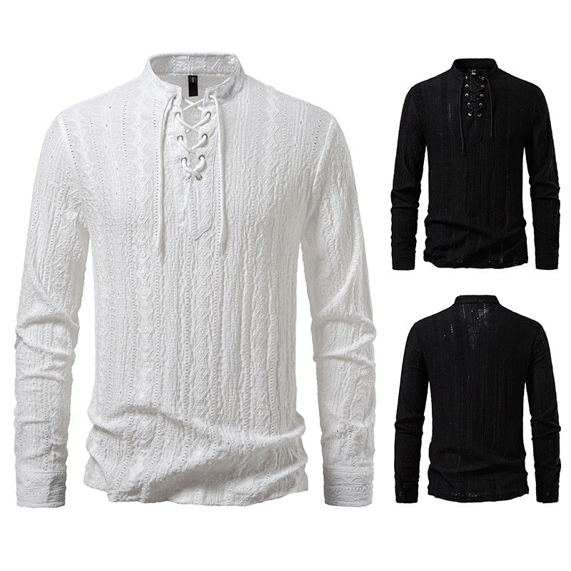 Long sleeve shirt for men with creative lace design Lune London