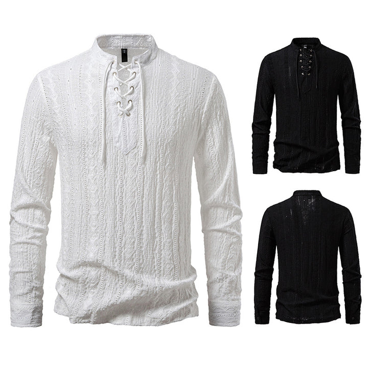 Long sleeve shirt for men with creative lace design Lune London