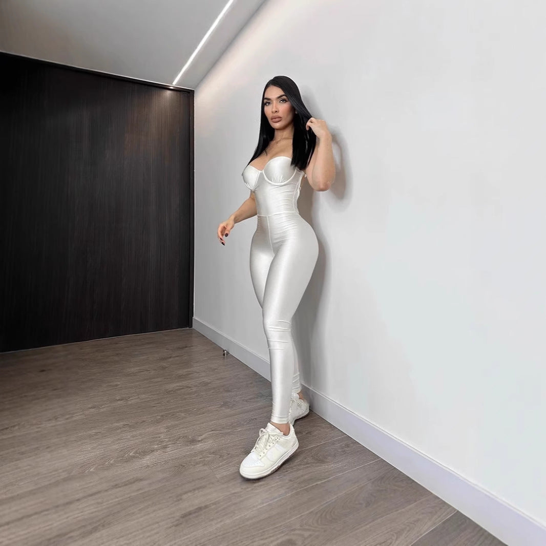 Fitted jumpsuit for women with underwired bodice Lune London