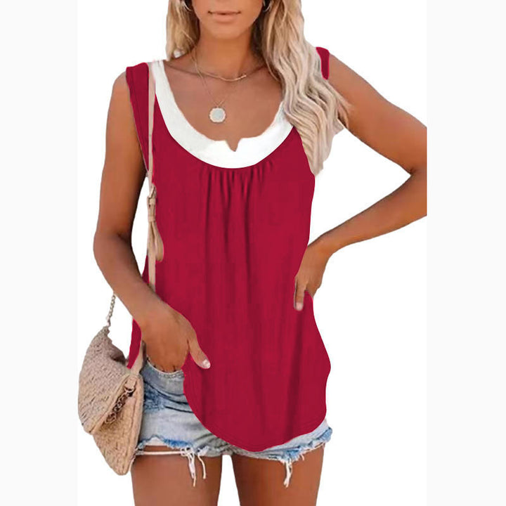 Sleeveless tank top for women with decorative V-neckline and casual fit Lune London