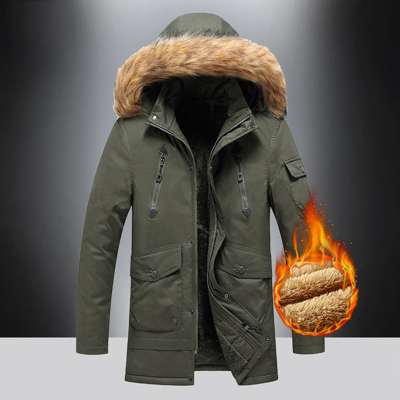 Men's insulated winter jacket with high-quality faux fur collar Lune London