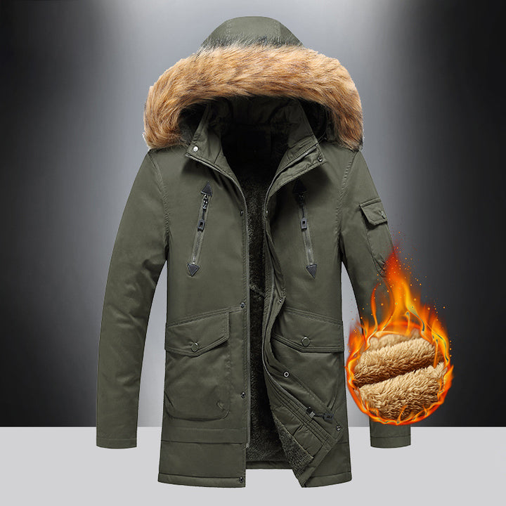 Men's insulated winter jacket with high-quality faux fur collar Lune London