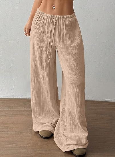 Pantalon d'été large et aéré pour femmes avec cordon de serrage Chic & Stil