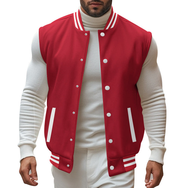Casual men's cardigan with a sporty style featuring a snap button closure and side insertion pockets Lune London
