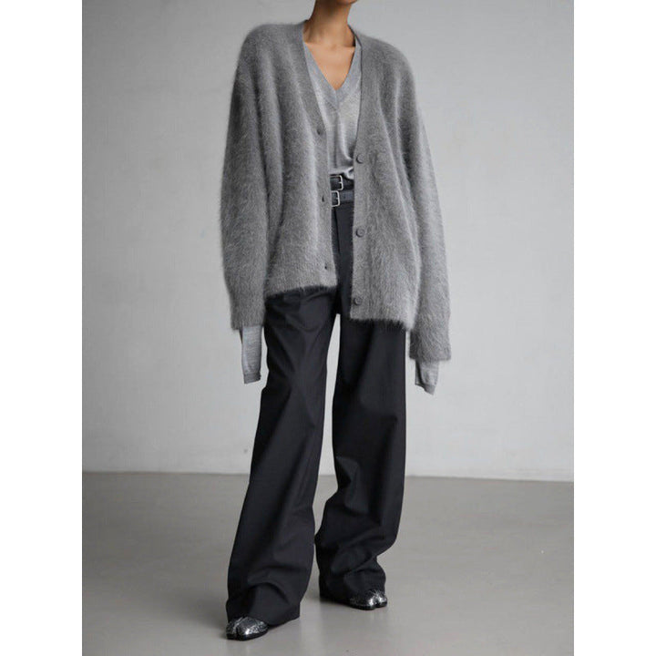 Ladies Cozy Cardigan Made Of Mohair Lune London