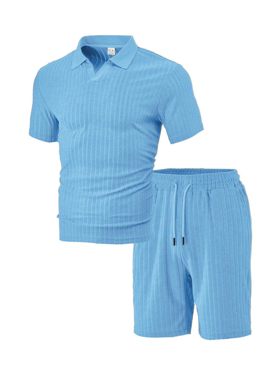 Casual polo and shorts set for men in pleated cotton Lune London