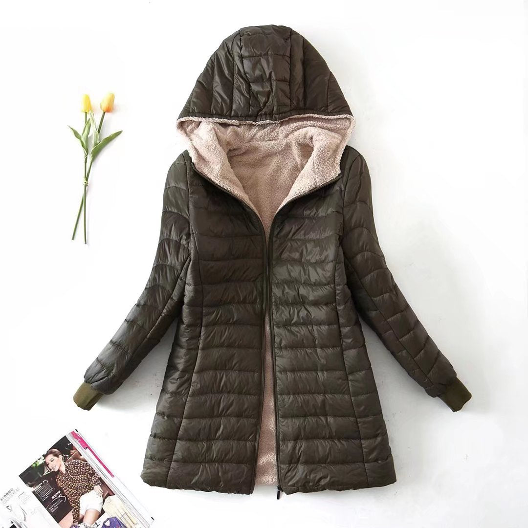 Ladies winter coat lined with high collar and warm lining Lune London