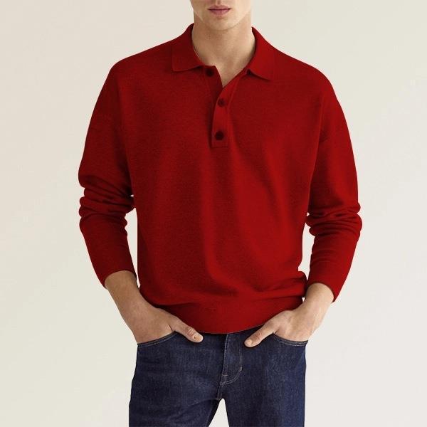 Elegant polo for men in breathable cotton blend with button placket Lune London