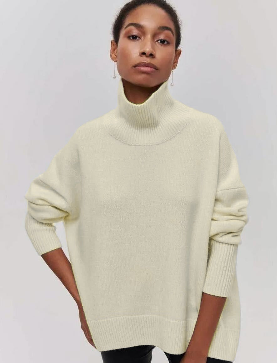 Women's Oversized Turtleneck Sweater Made Of Soft Knit Lune London